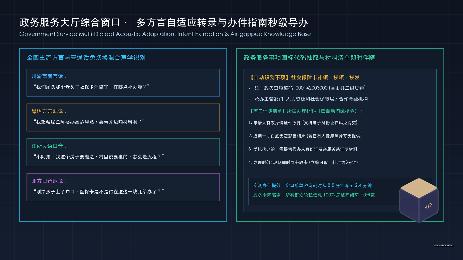 政务服务大厅综合窗口多方言语音智能导办与工单联动界面