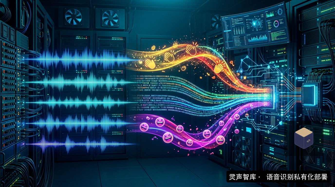 SenseVoice 非自回归声学网络与多通道实时流式检测流水线架构图