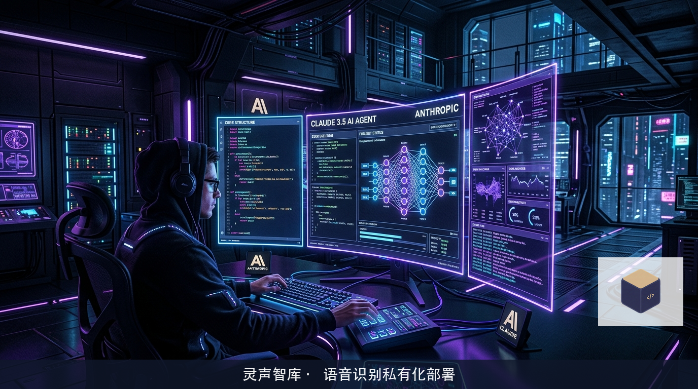 Anthropic Claude 3.5 智能体架构与企业专网复杂工程控制台示意图