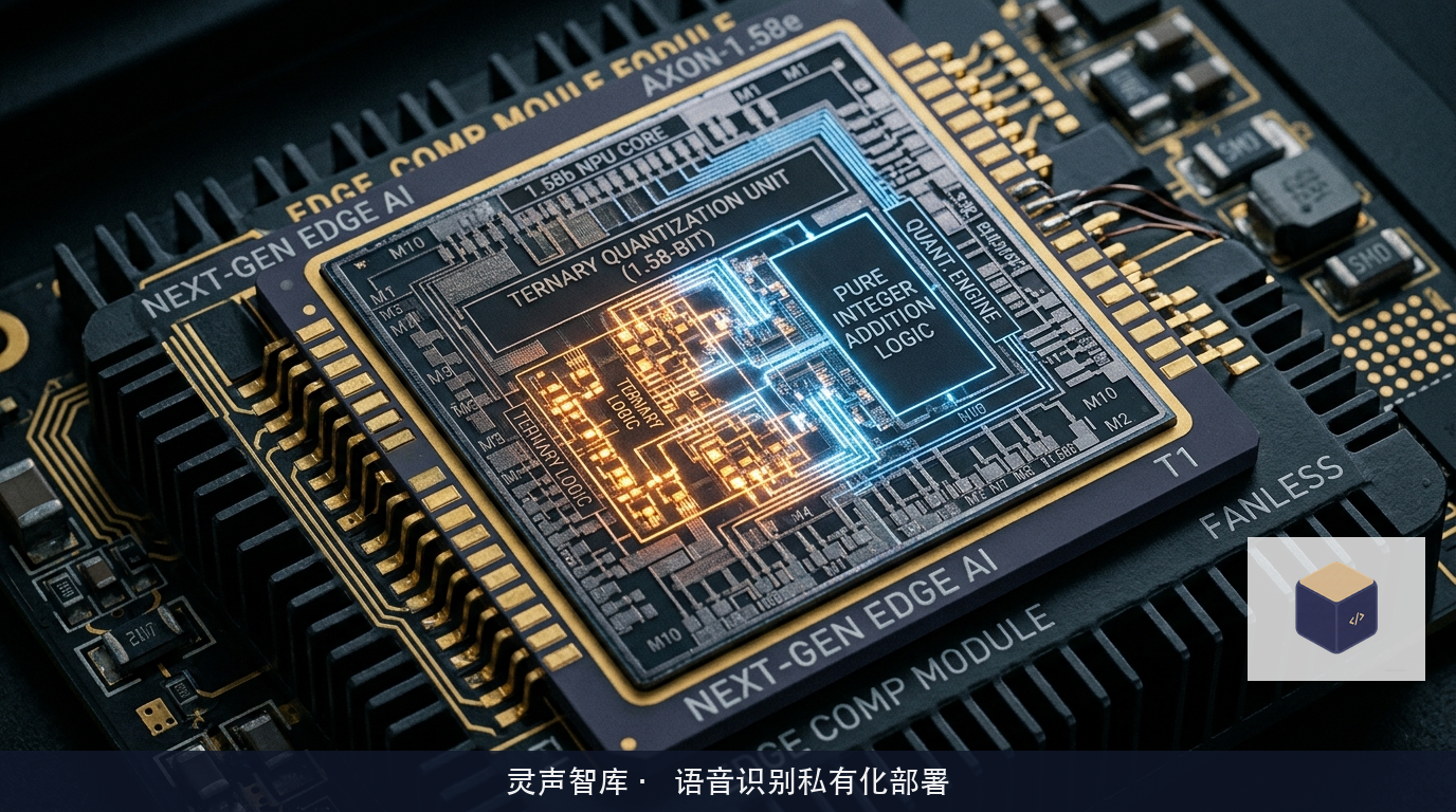 1.58-bit极低比特三值化权重在端侧NPU架构概念图