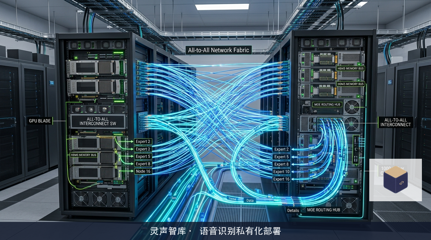 稀疏专家拓扑与跨机All-to-All通信重叠架构图
