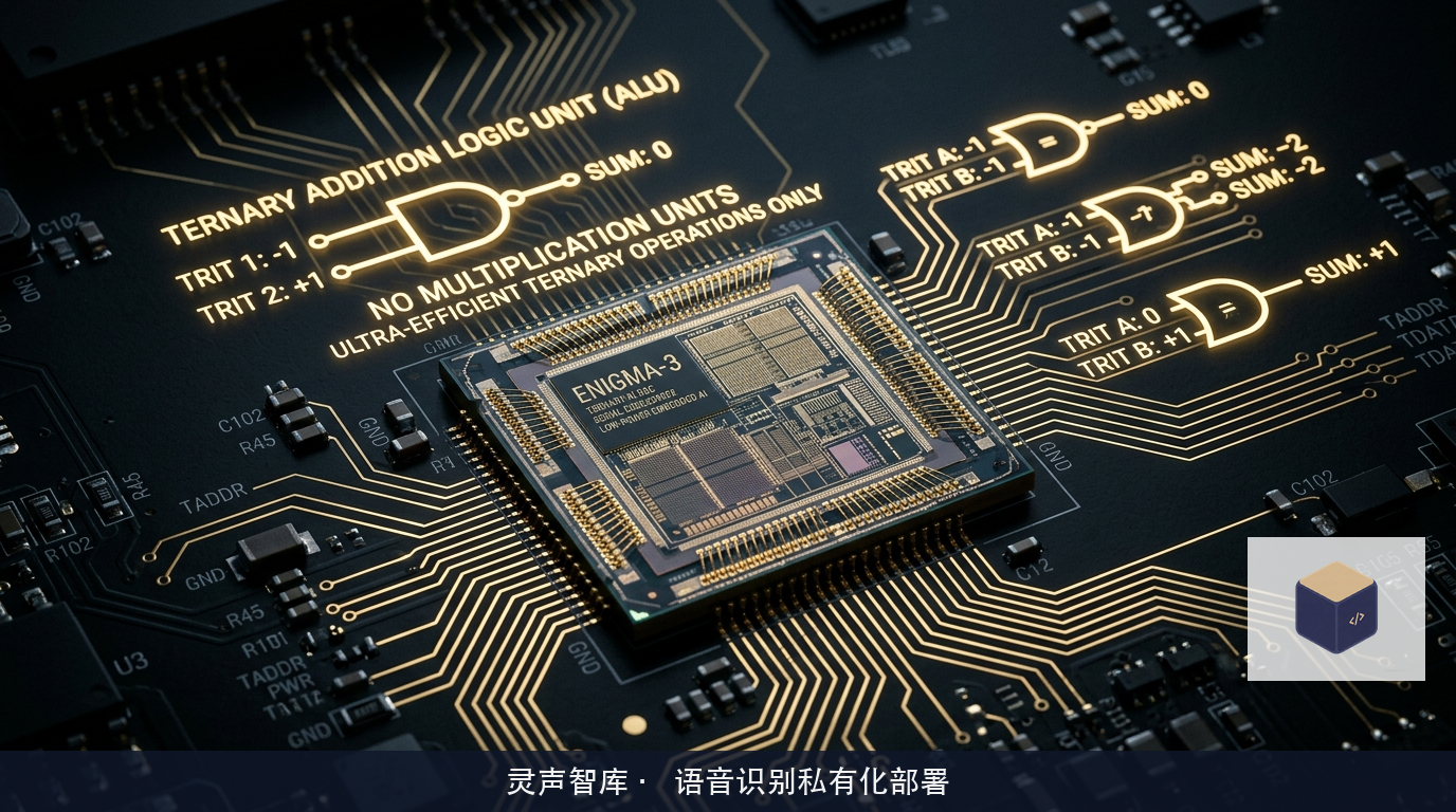 三值权重位操作与无乘法推理架构图