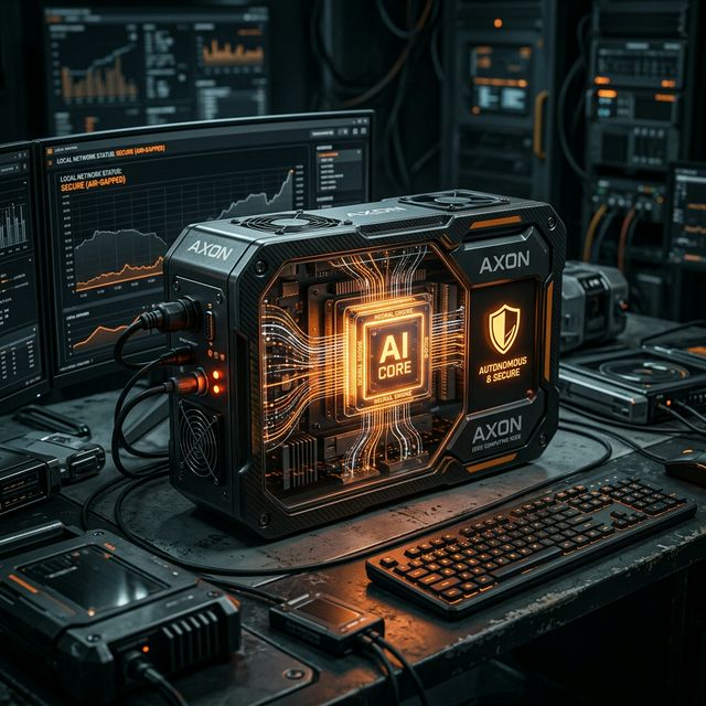 边缘 AI 推理设备与本地化数据流示意图